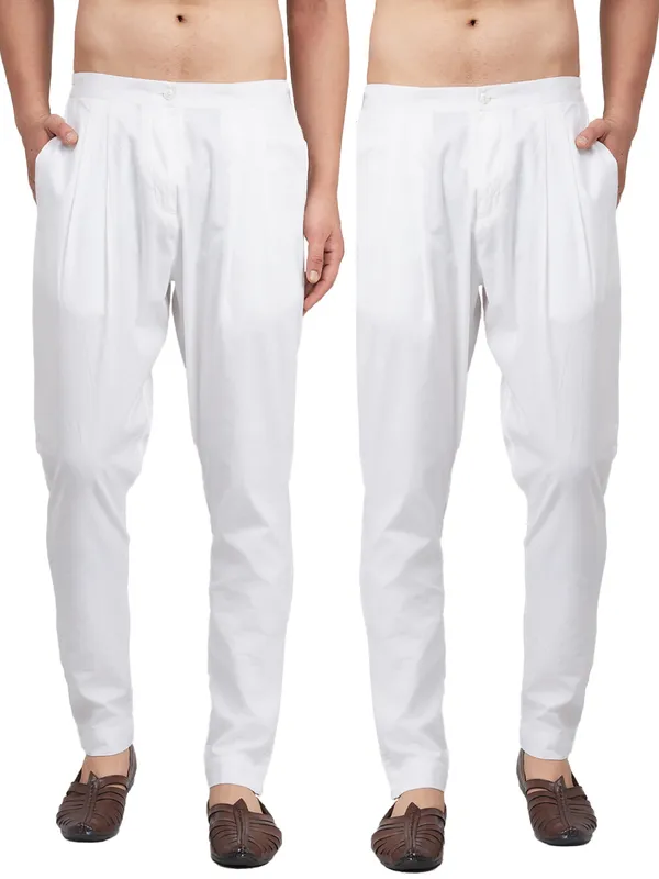 Combo_Pack_of_2:_White_Solid_Cotton_Trouser_Pants