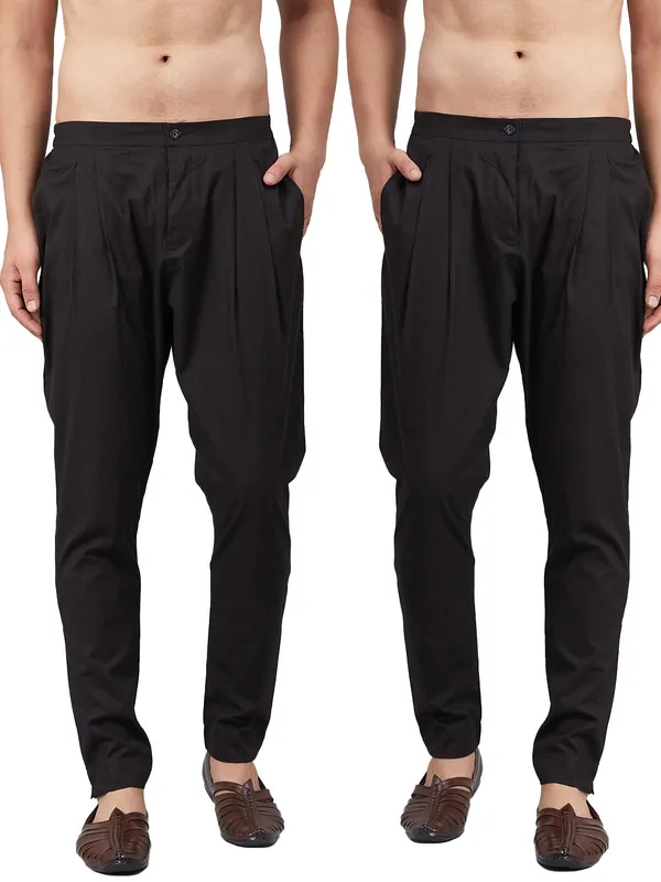 Combo_Pack_of_2:_Black_Solid_Cotton_Trouser_Pants