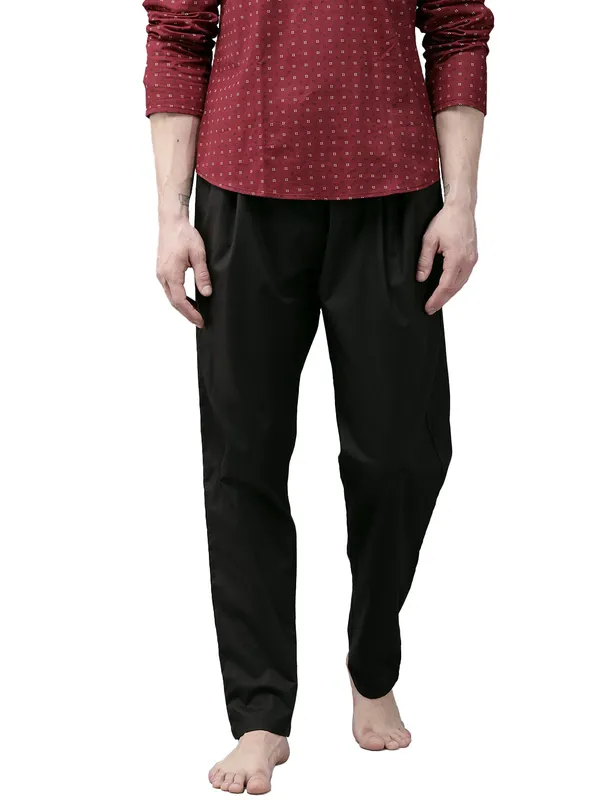 Combo_Pack_of_2:_Black_Solid_Cotton_Salwar's_with_Drawstring
