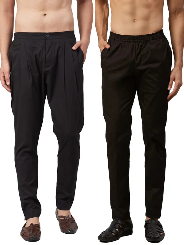 Combo_Pack_of_2:_Black_Solid_Cotton_Pyjama_and_Cotton_Trouser