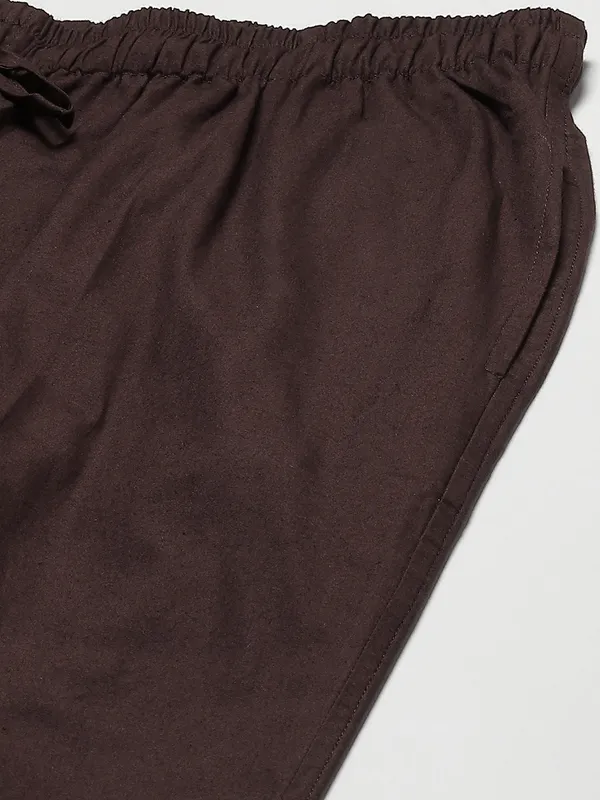 Combo_Pack_of_2:_Deep_Brown_Solid_Cotton_Pyjamas