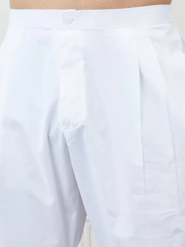Combo_Pack_of_2:_White_&_Beige_Solid_Cotton_Pyjamas