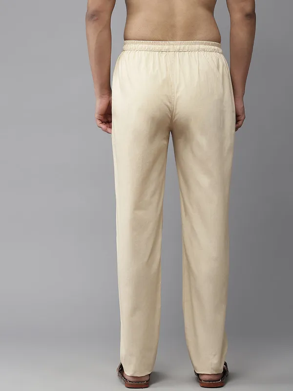 Combo_Pack_of_2:_Black_&_Beige_Solid_Cotton_Pyjamas