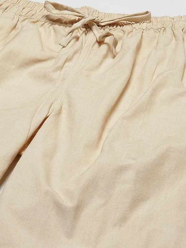 Combo_Pack_of_2:_Black_&_Beige_Solid_Cotton_Pyjamas