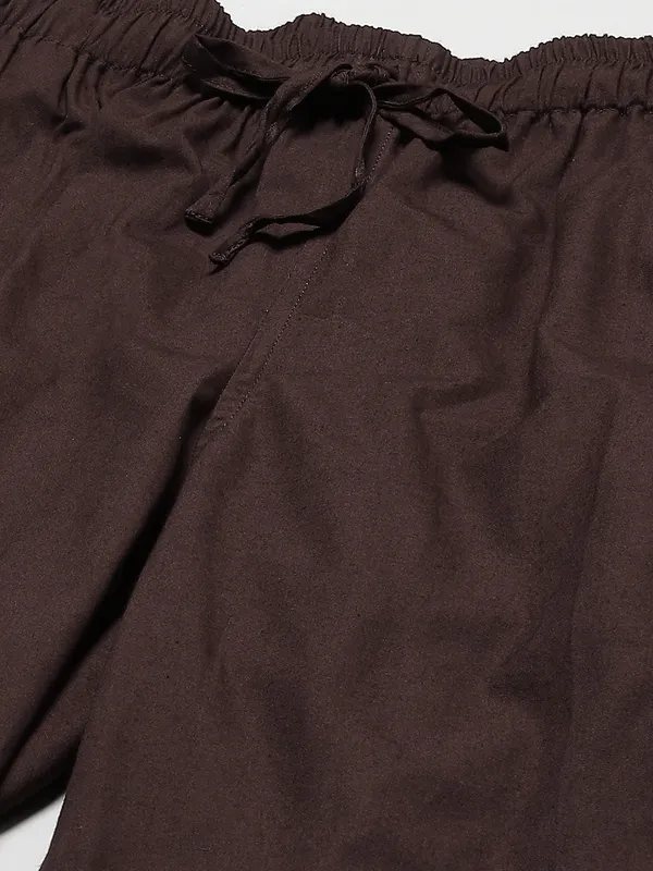 Combo_Pack_of_2:_Black_&_Coffee_Solid_Cotton_Pyjamas