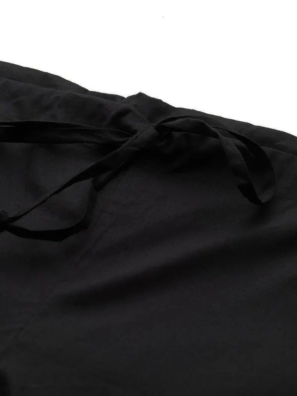 Combo_Pack_of_2:_Black_&_Cream_Solid_Cotton_Pyjamas