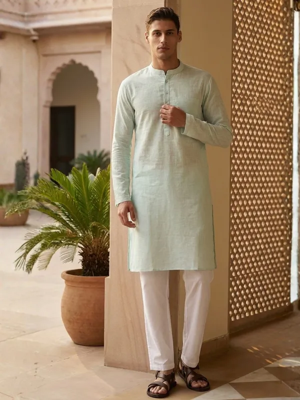 Pure_Cotton_Slub_Straight_kurta_Paired_with_Pyjama