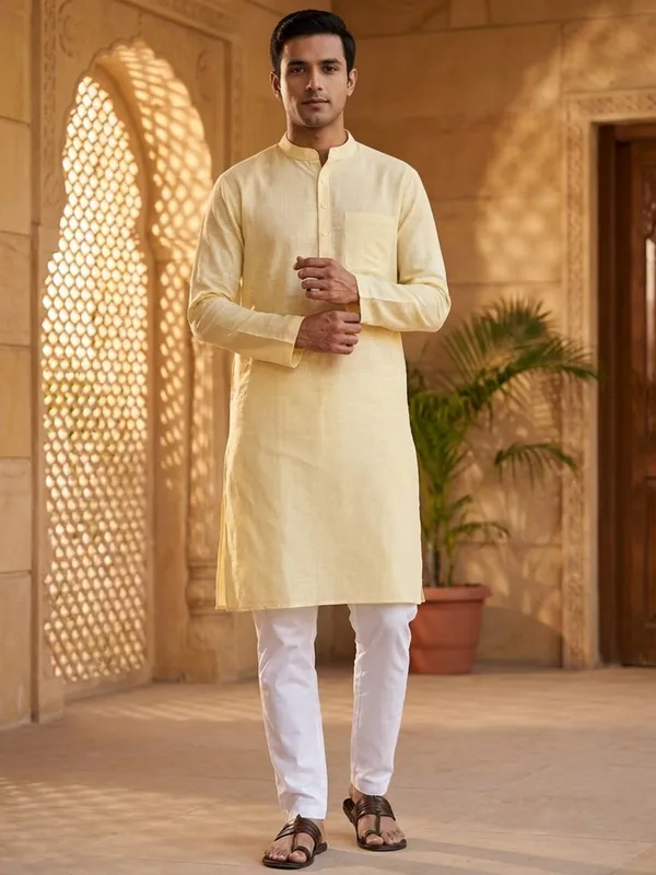 Pure_Cotton_Slub_Straight_kurta_Paired_with_Pyjama