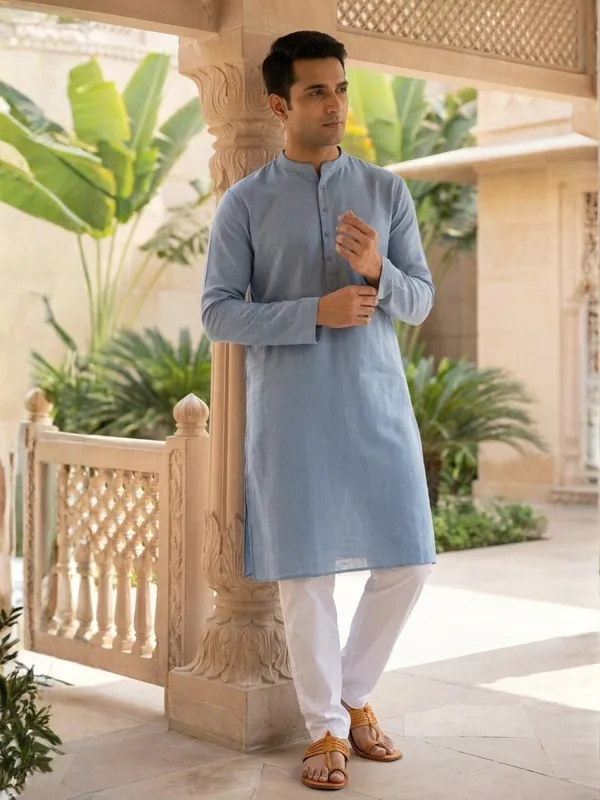 Pure_Cotton_Slub_Straight_kurta_Paired_with_Pyjama