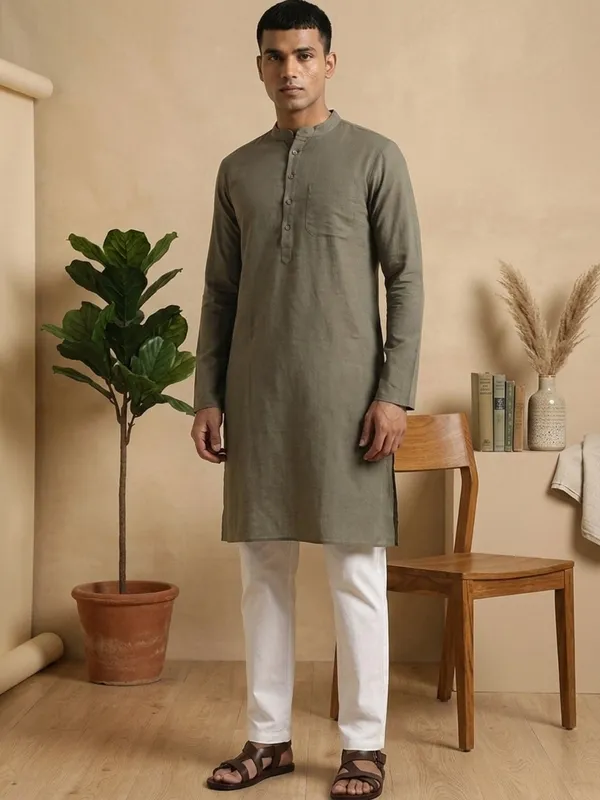 Pure_Cotton_Slub_Straight_kurta_Paired_with_Pyjama
