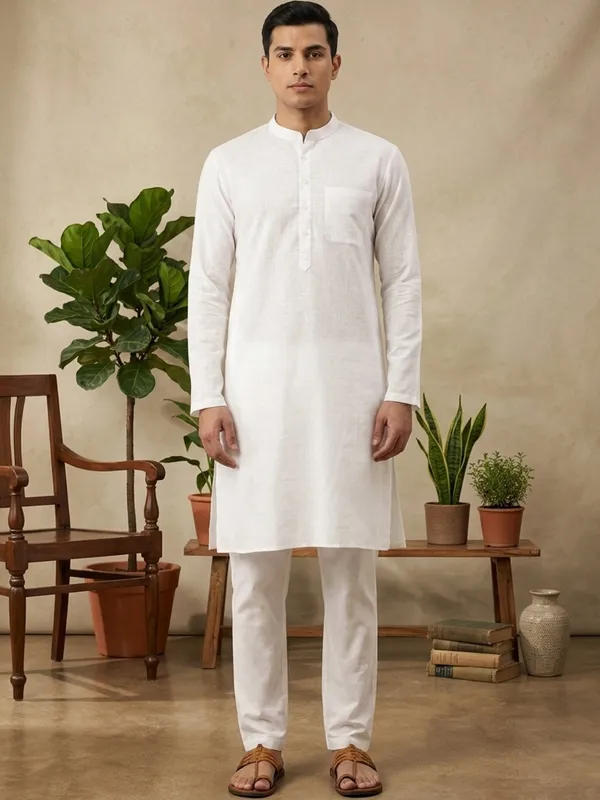 Pure_Cotton_Slub_Straight_kurta_Paired_with_Pyjama