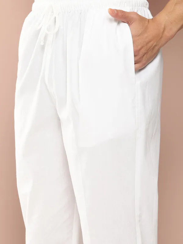 Men's_Blue_Chanderi_Silk_Kurta_with_Sequin_Embroidery,_Paired_with_Pyjama