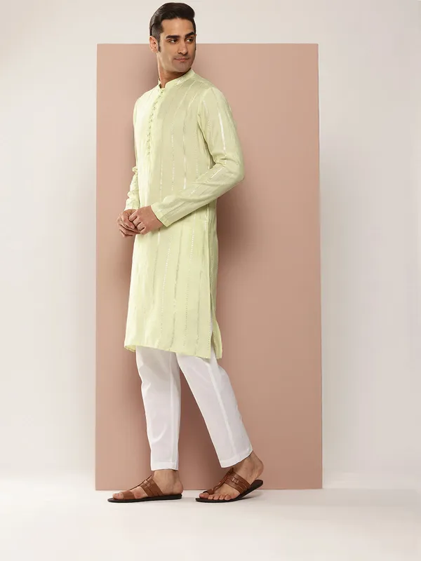 Men's_Cream_-_Gold_Sequined_Chanderi_Silk_Kurta