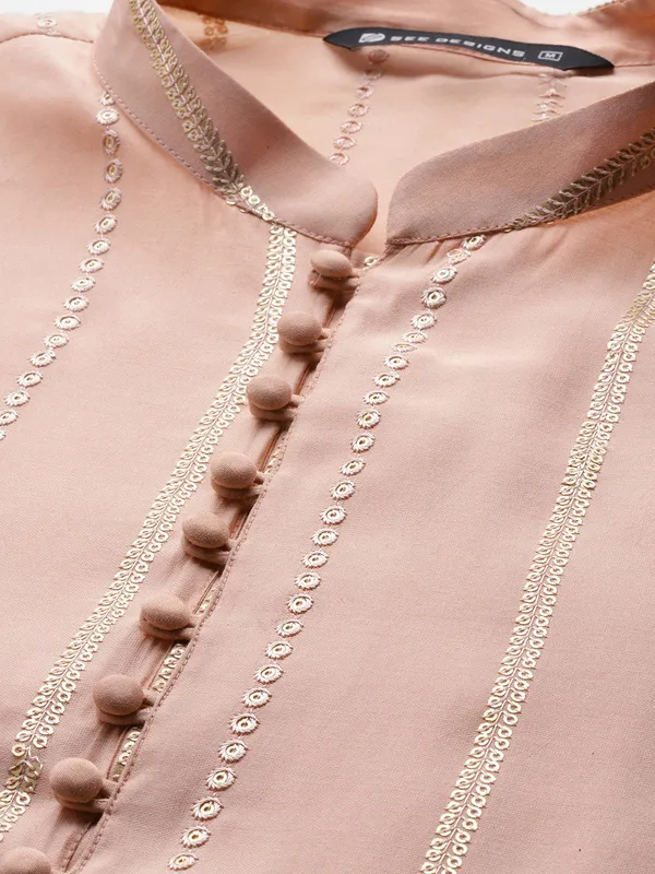Men's_Pink_Chanderi_Silk_Kurta_with_Sequin_Embroidery,_Paired_with_Pyjama