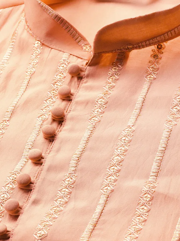 Men's_Soft_Pink_Sequined_&_Embroidered_Pure_Chanderi_Silk_Straight_Kurta