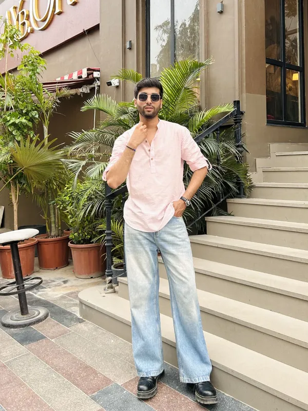 Pure_Cotton_Mandarin_Collar_Short_Kurta