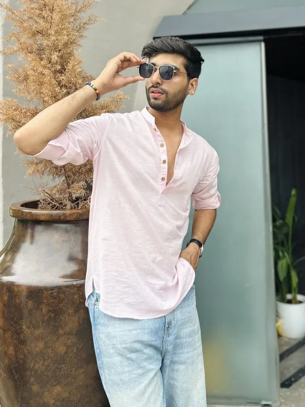 Pure_Cotton_Mandarin_Collar_Short_Kurta