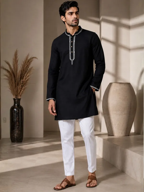 Chanderi_Straight_Kurta_with_Pyjama_with_Yoke_Design