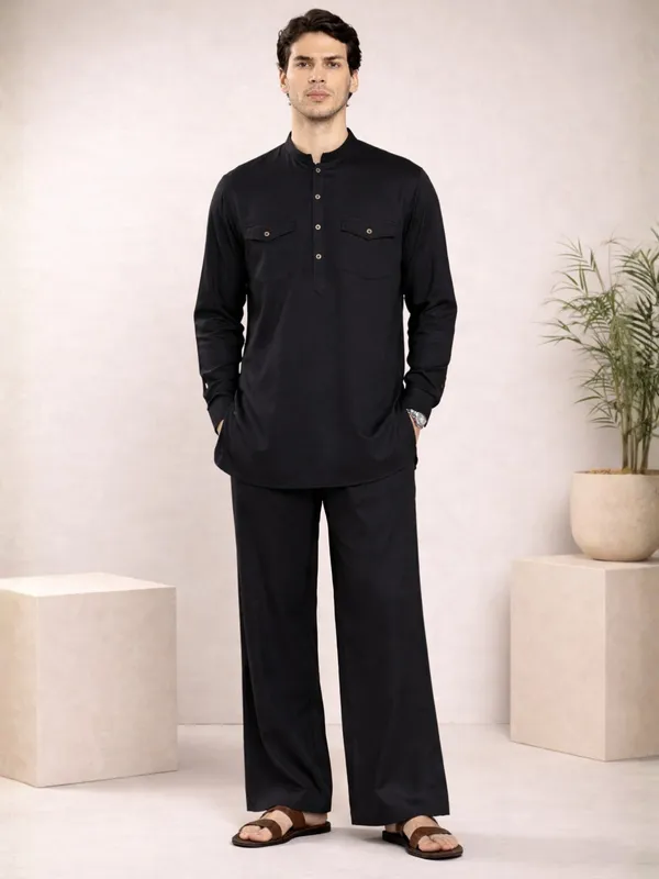Men's_Rayon_Solid_Pathani_co-ord_Set