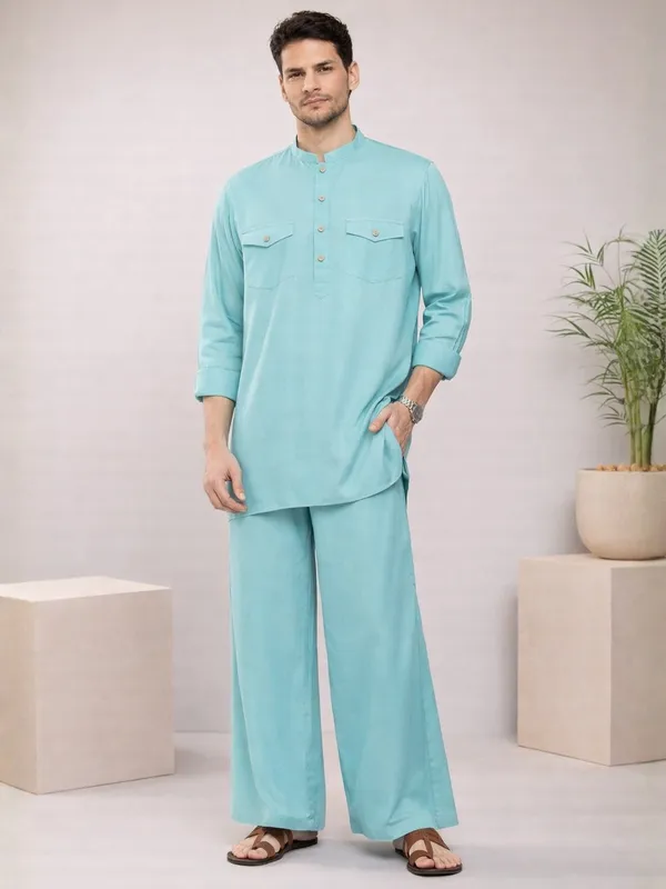 Men's_Rayon_Solid_Pathani_co-ord_Set