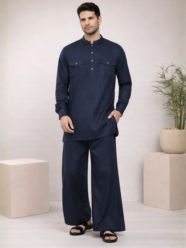 Men's_Rayon_Solid_Pathani_co-ord_Set