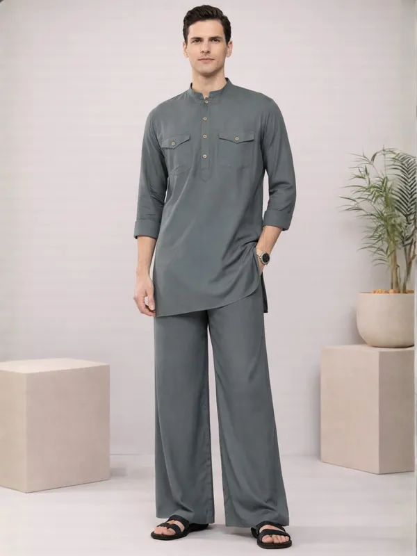 Men's_Rayon_Solid_Pathani_co-ord_Set