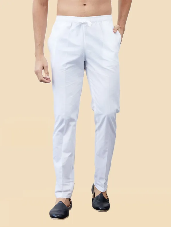 Men's_White_Solid_Cotton_Pajama