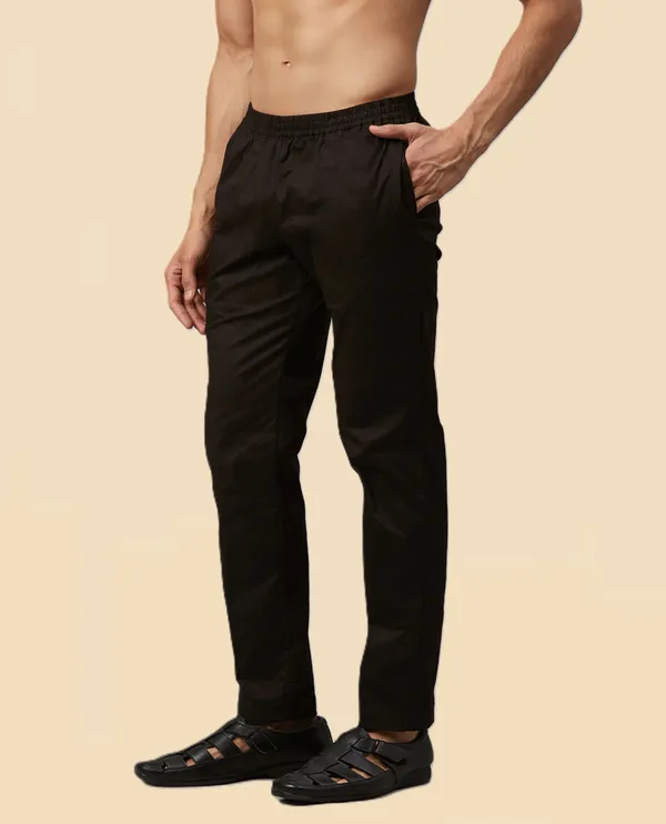 Men's_Black_Solid_Cotton_Pyjama