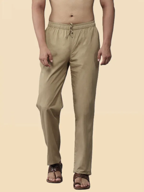 Men's_Khaki_Solid_Cotton_Pyjama