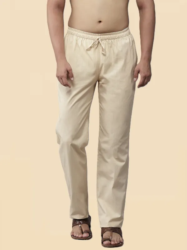 Men's_Beige_Solid_Cotton_Pyjama