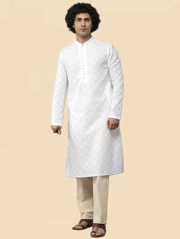 Men's_Beige_Solid_Cotton_Pyjama
