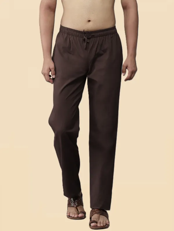 Men's_Brown_Solid_Cotton_Pyjama