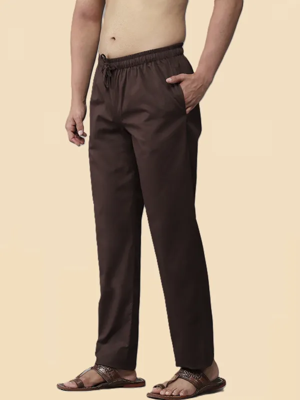 Men's_Brown_Solid_Cotton_Pyjama