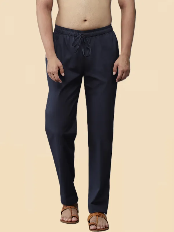 Men's_Navy_Blue_Solid_Cotton_Pyjama