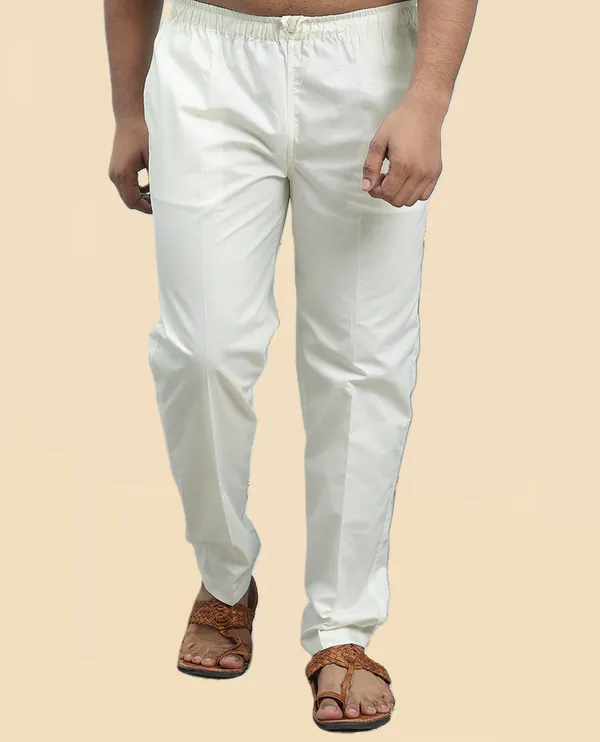 Men's_Cream_Solid_Cotton_Pyjama