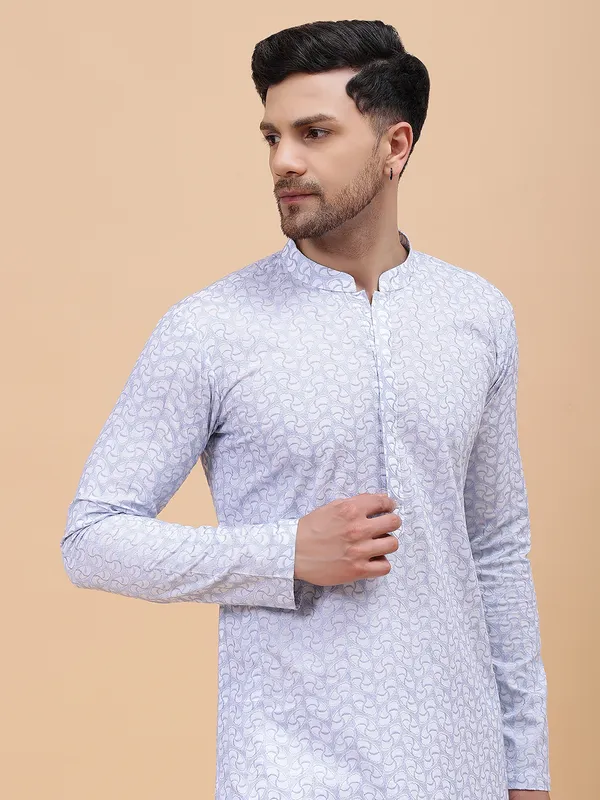 Men_White_&_Grey_Pure_Cotton_Embroidered_Staright_Kurta_With_Pajama