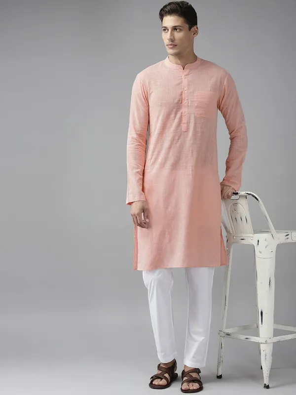 Men_Light_Pink_Cotton_Slub_Straight_Kurta_with_Pyjama