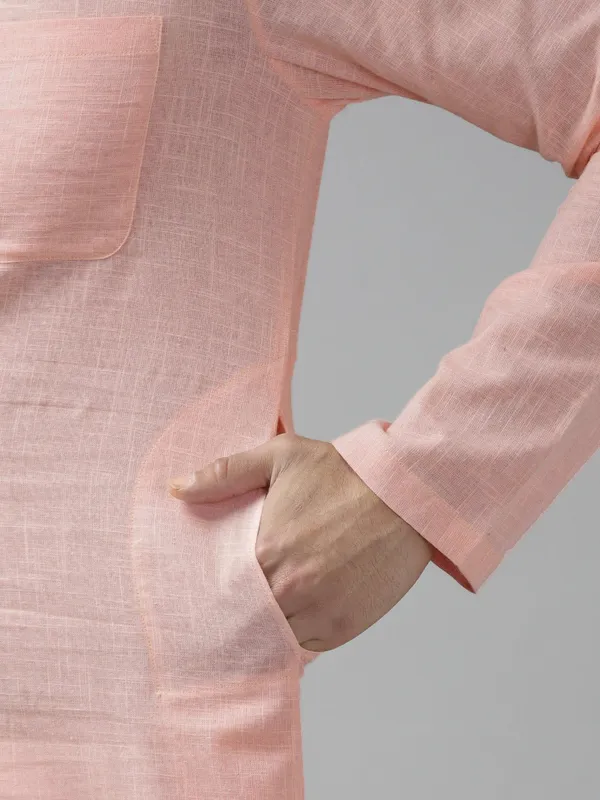 Men_Light_Pink_Cotton_Slub_Straight_Kurta