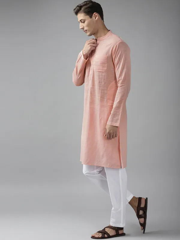 Men_Light_Pink_Cotton_Slub_Straight_Kurta