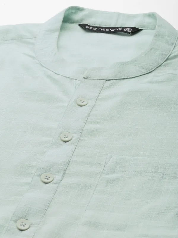 Men_Sky_Blue_Cotton_Slub_Straight_Kurta_with_Pyjama