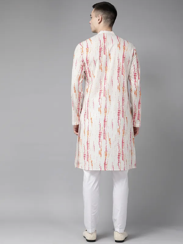 Men_White_Multi_Tie_And_Dye_Print_Design_Straight_Kurta_With_Pyjama
