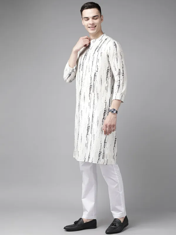 White_&_Grey_Tie_and_Dye_Print_Design_Straight_Kurta