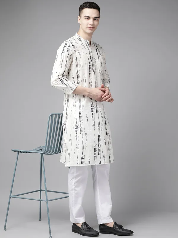 White_&_Grey_Tie_and_Dye_Print_Design_Straight_Kurta