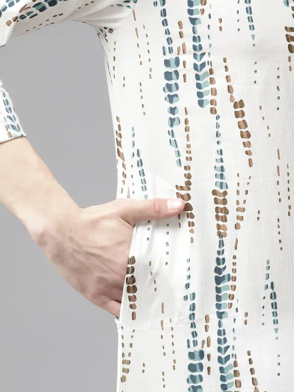 Men_White_Multi_Tie_And_Dye_Print_Design_Straight_Kurta_With_Pyjama