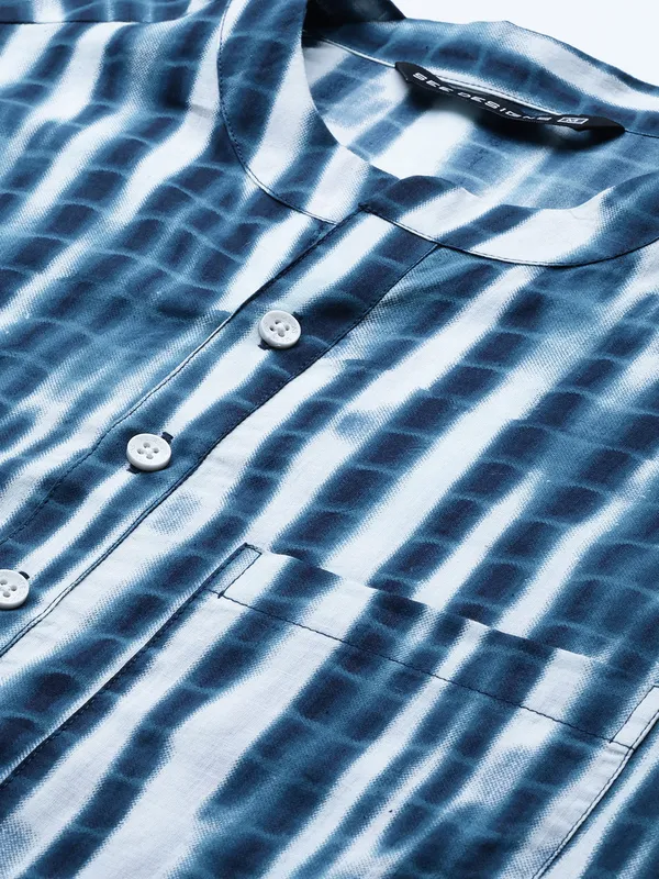 Men_Blue_Multi_Tie_And_Dye_Print_Design_Straight_Kurta_With_Pyjama