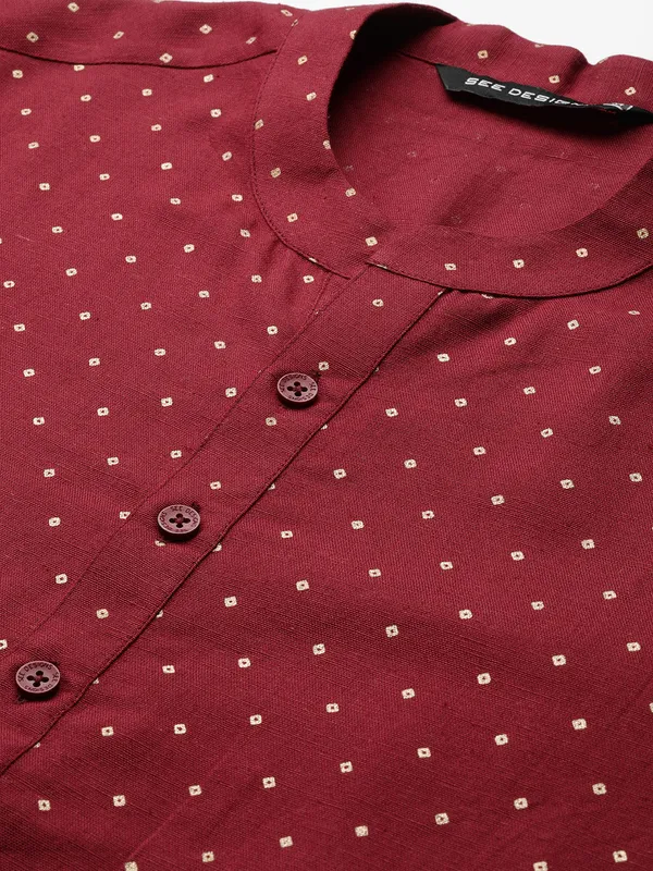 Maroon_and_Gold_Printed_Straight_Kurta