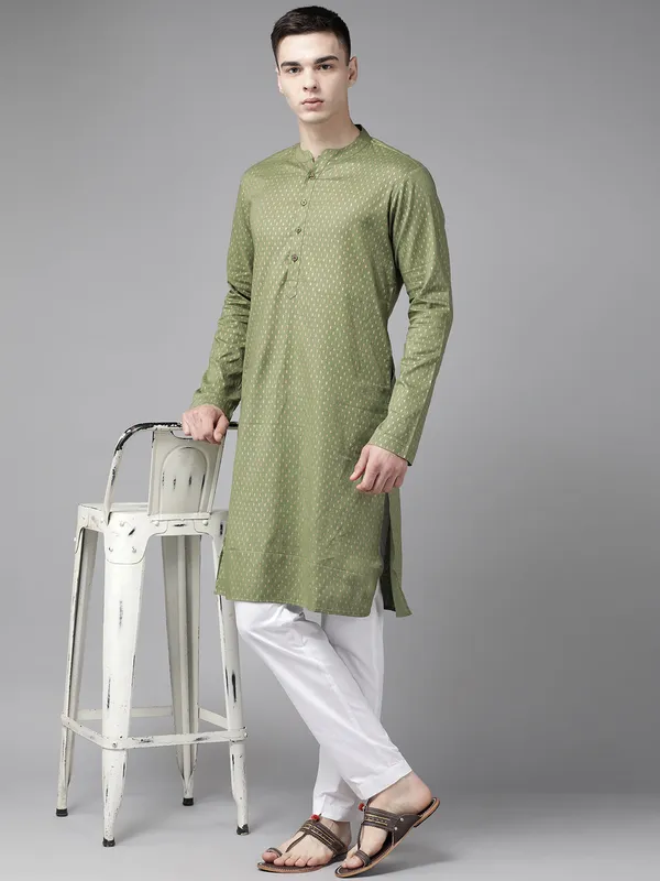 Green_and_Gold_Stripe_Printed_Straight_Kurta