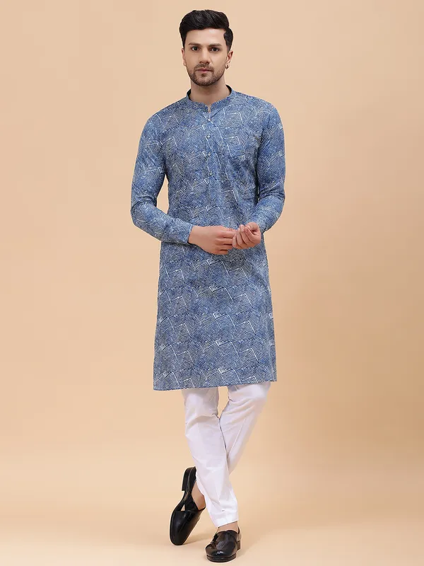 Men_Blue_Pure_Cotton_Printed_Staright_Kurta_With_Pajama
