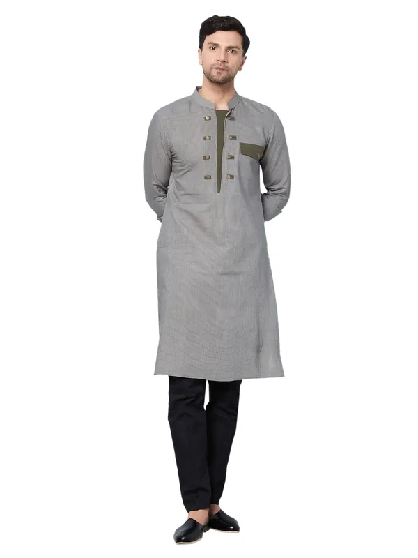 Men_Grey_Melange_And_Thred_Work_Kurta