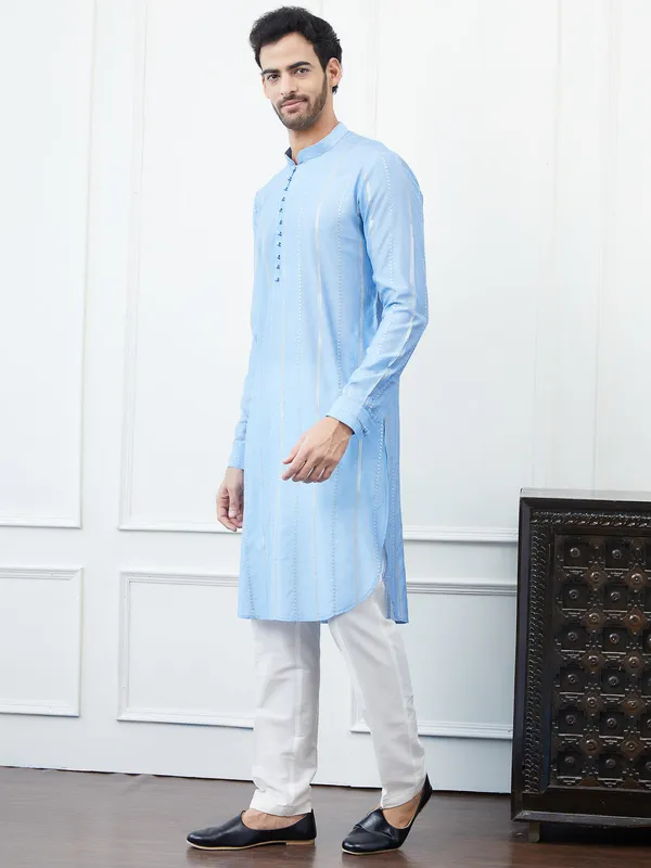 Sequins_Embroidered_Chanderi_Silk_Straight_Kurta_with_Pyjama